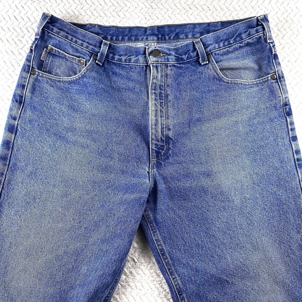 CARHARTT‎ Relaxed Fit Jeans Men's 40x30 Medium Wash Workwear 100% Cotton Denim - Picture 2 of 16